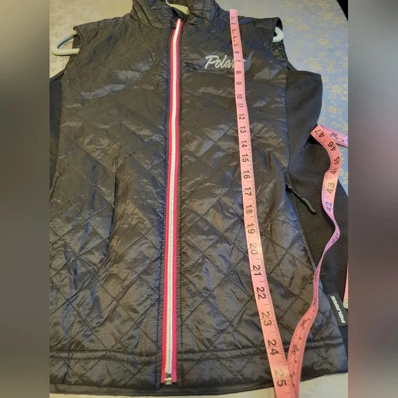 Polaris Womens SZ Medium Riding Vest Nylon Zip Pockets Lightweight Winter Snow - Picture 5 of 5